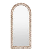 Tall Distressed White Wash Ribbed Leaner Mirror