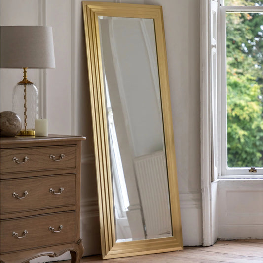 Tall Elegant Gold Rectangular Leaner Mirror FARTHING 6