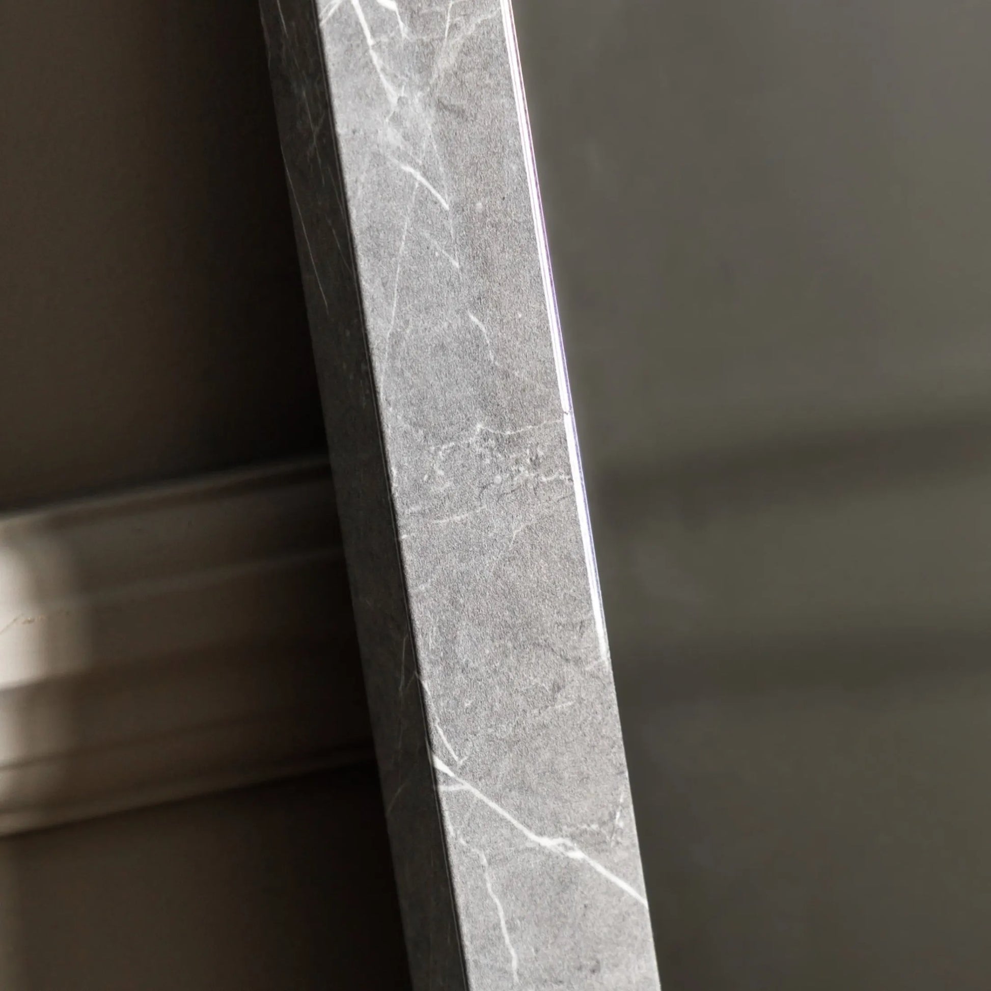 Tall Marbled Grey Rectangular Leaner Mirror 3