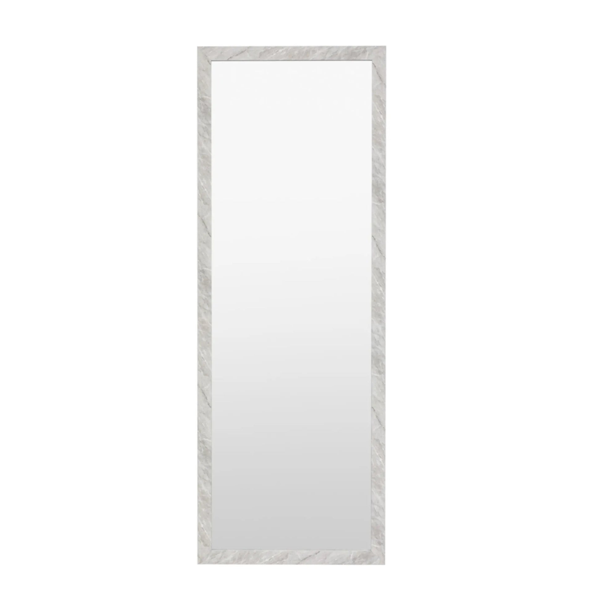 Tall Marbled White & Grey Rectangular Leaner Mirror 1