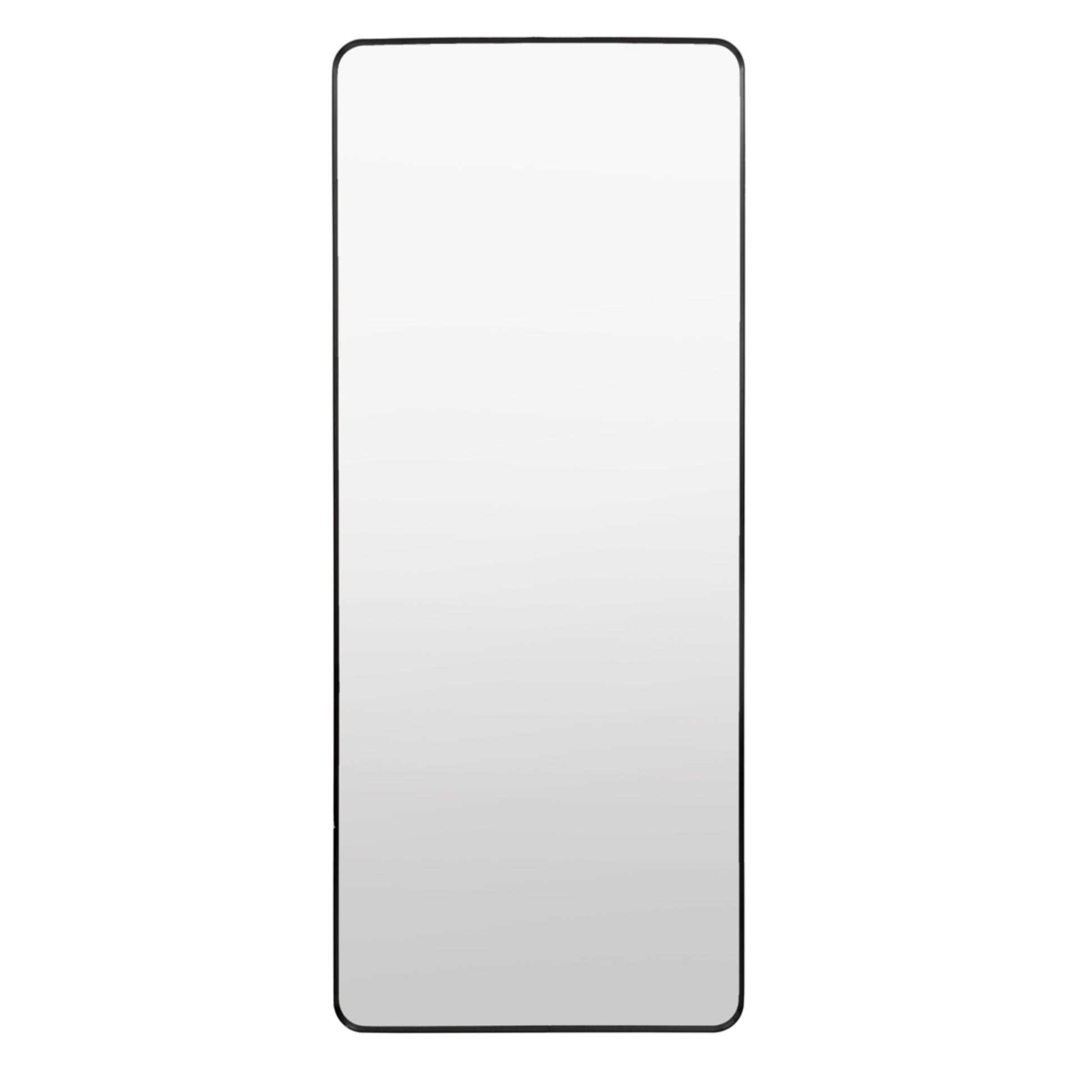 Tall Rectangular Slim Black Frame Leaner Mirror