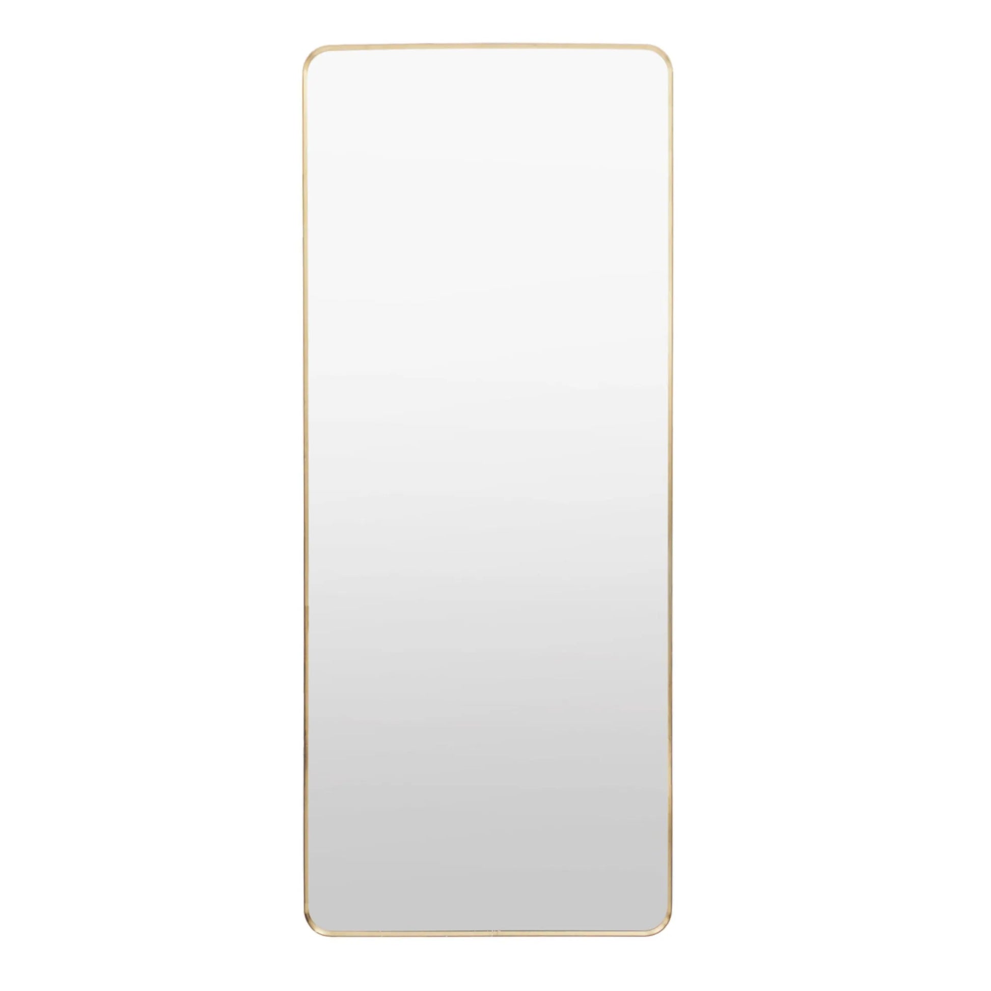 Tall Rectangular Slim Gold Frame Leaner Mirror 1