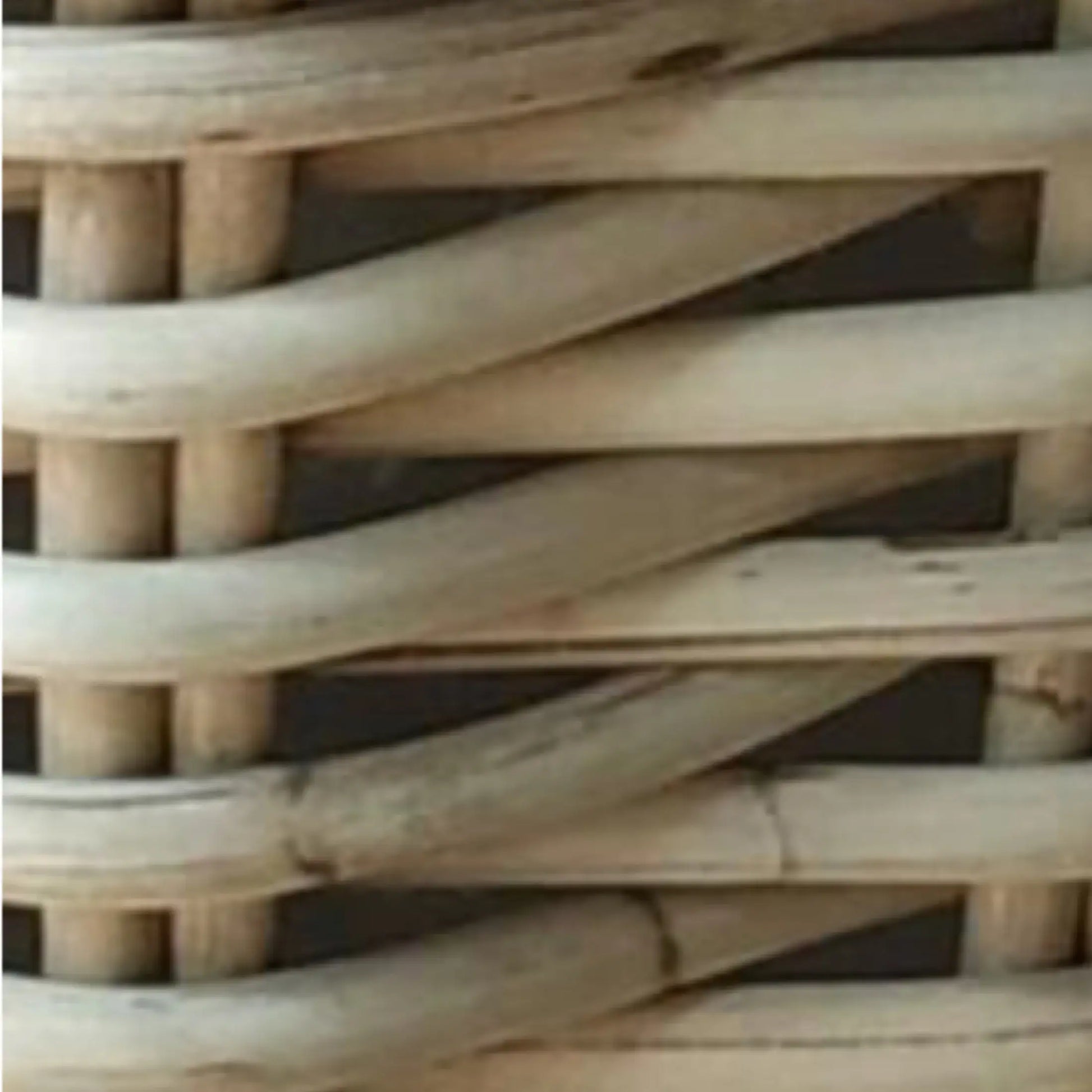 Close-up of a woven wooden basket with slats.