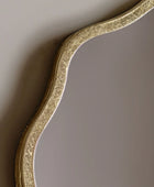 Tall Rustic Gold Wavy Edge Leaner Mirror 2