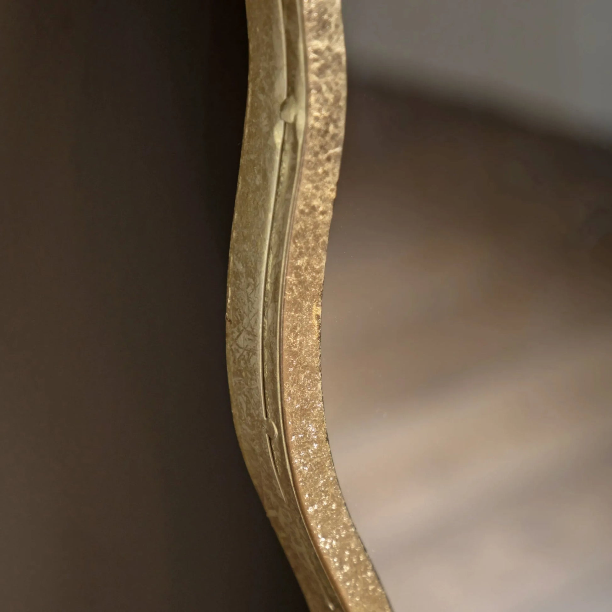 Tall Rustic Gold Wavy Edge Leaner Mirror