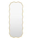 Tall Rustic Gold Wavy Edge Leaner Mirror 4