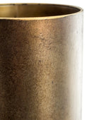 Close-up of a textured bronze vase on a white background