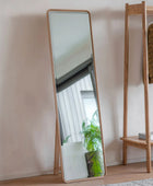 Tall Solid Oak Frame Cheval Mirror 44