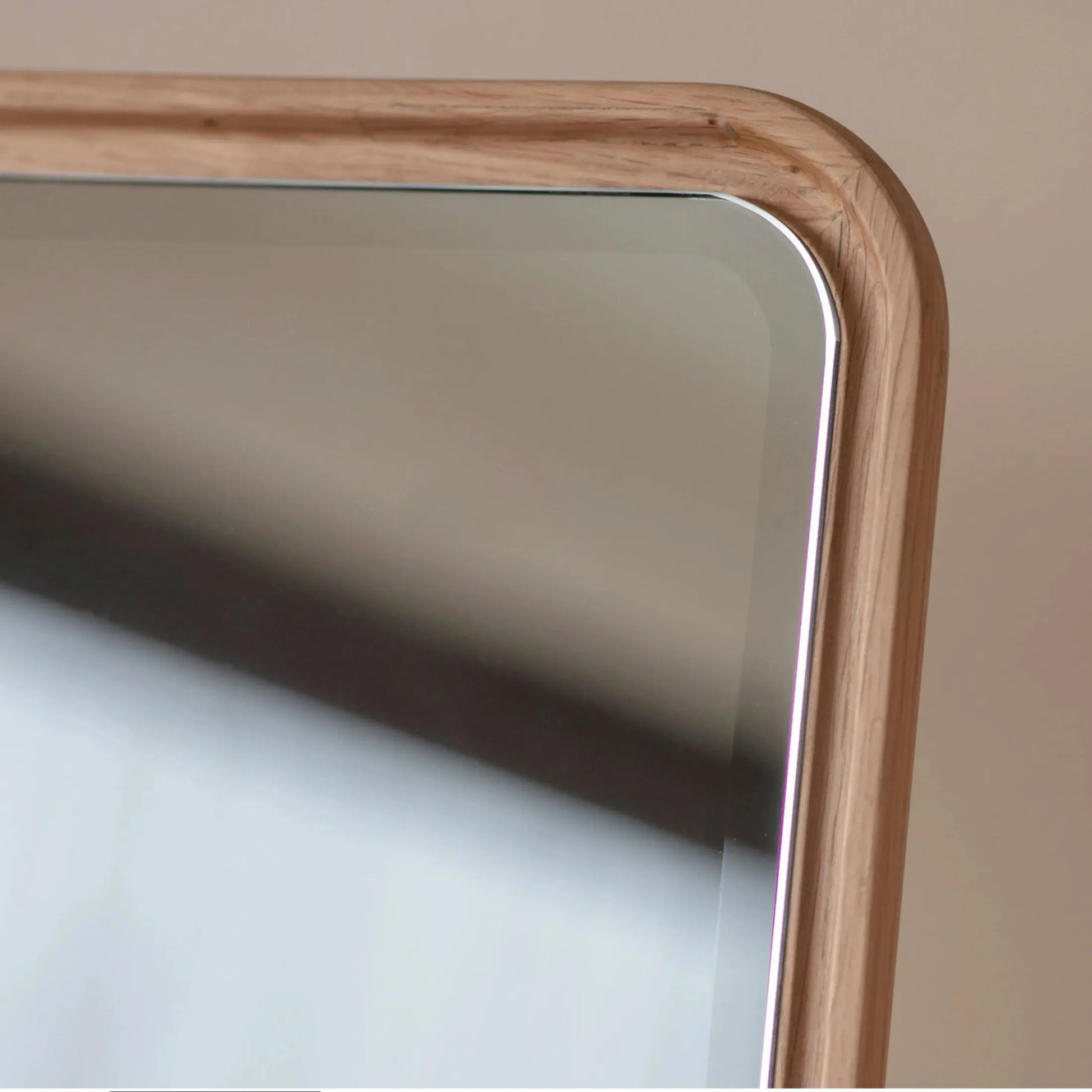 Tall Solid Oak Frame Cheval Mirror 2