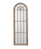 Tall Weathered Wood Panelled Window Mirror 1
