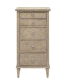 Tall Wooden Parquet Styled Chest Of Drawers 6