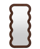 Tall Wooden Wavy Edge Leaner Mirror 1