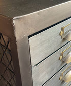 Tall Slim Industrial Metal Multi Drawer Cabinet