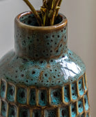 Teal Brown Reactive Glaze Ceramic Vase Set 1
