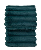 Teal Ribbed Faux Fur Throw 1