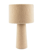 Beige textured table lamp on a white background