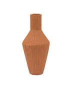 Terracotta Ribbed Cast Metal Vase 1