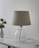 Textured Effect Glass Table Lamp & Shade - The Farthing