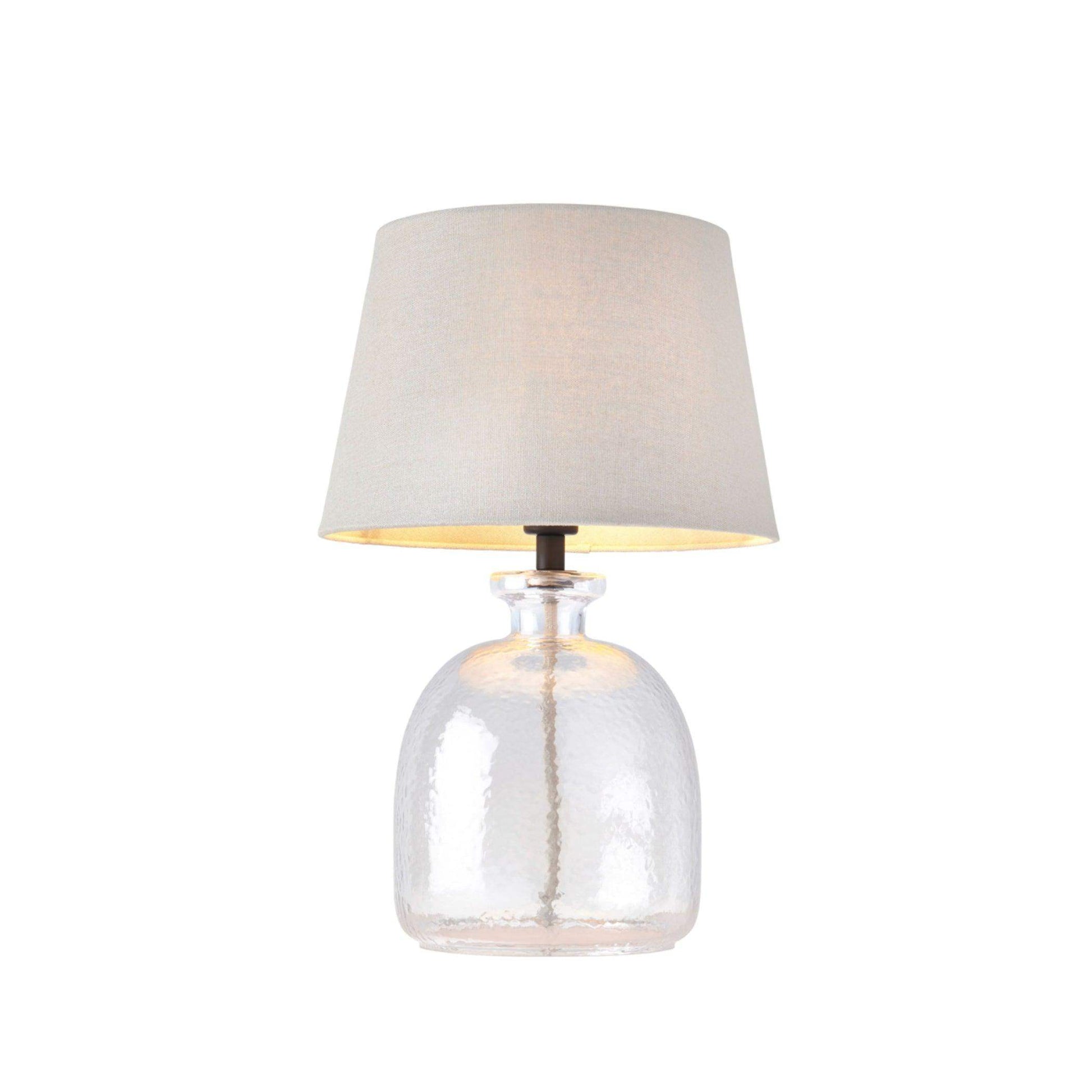 Textured Effect Glass Table Lamp & Shade - The Farthing