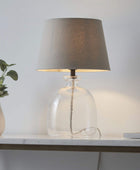 Textured Effect Glass Table Lamp & Shade - The Farthing