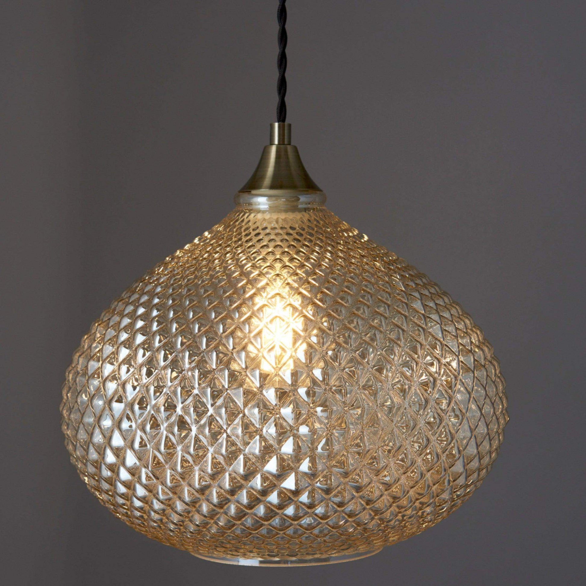 Textured Glass Lustre Pendant Light - The Farthing