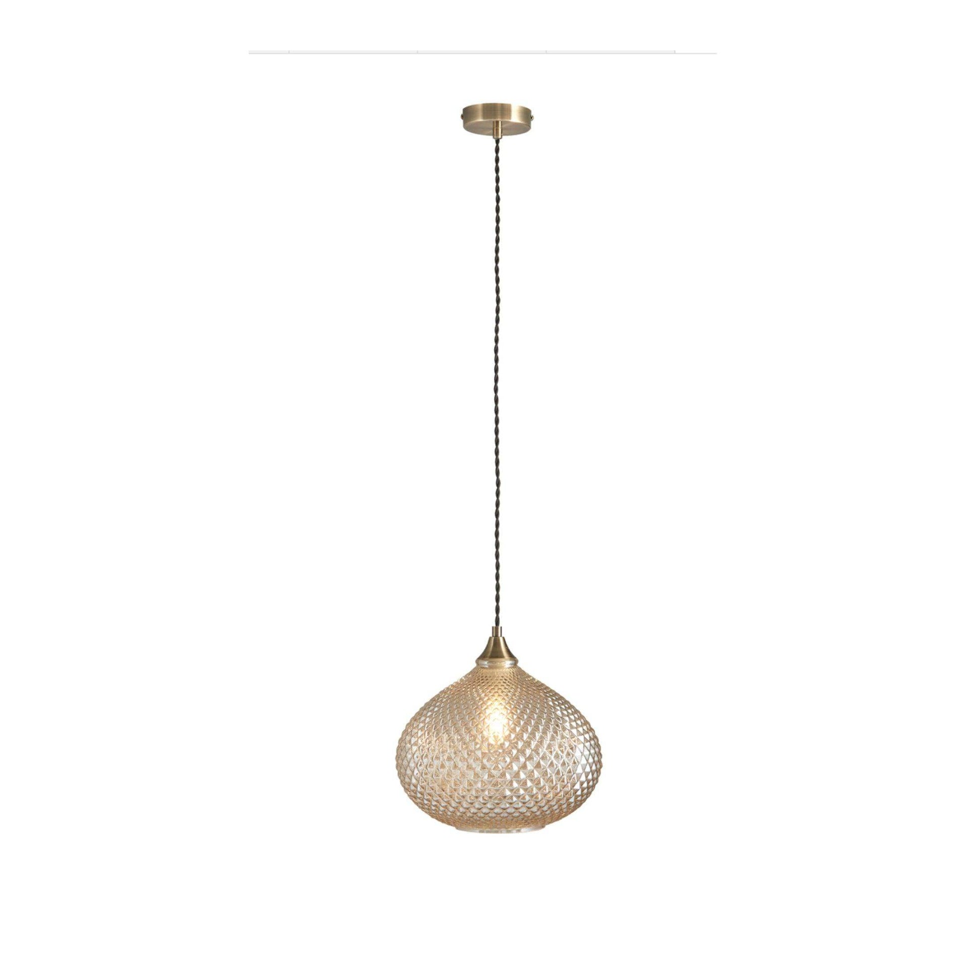 Textured Glass Lustre Pendant Light - The Farthing