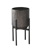Textured Honeycomb Raised Metal Plant Pot 4