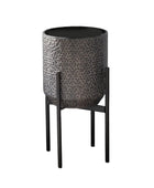 Textured Honeycomb Raised Metal Plant Pot 4