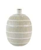 Textured Pattern Stoneware Vase