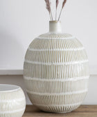 Textured Pattern Stoneware Vase 1