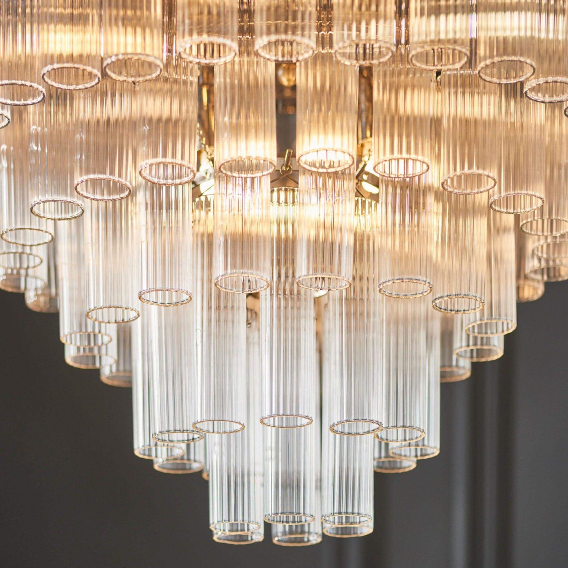 Tiered Tubular Glass Chandelier Pendant Light - The Farthing