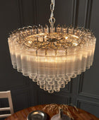 Tiered Tubular Glass Chandelier Pendant Light - The Farthing