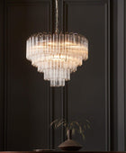 Tiered Tubular Glass Chandelier Pendant Light - The Farthing