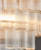 Tiered Tubular Glass Chandelier Pendant Light - The Farthing