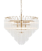 Tiered Tubular Glass Gold Chandelier Pendant Light 3