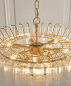 Tiered Tubular Glass Gold Chandelier Pendant Light 2