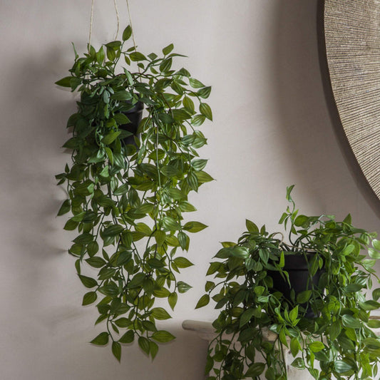 Trailing Artificial Potted Hanging Scindapsus Plant - The Farthing