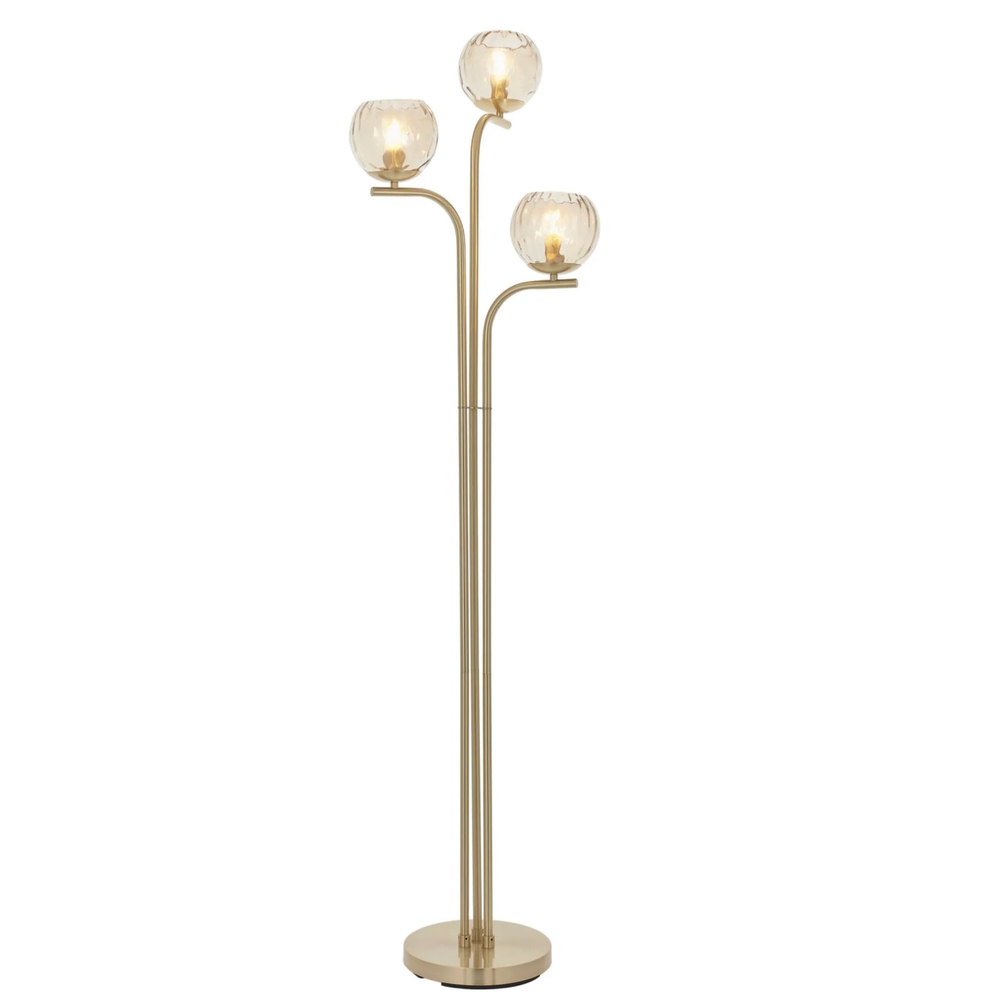 Triple Champagne Lustre Glass Globe Floor Lamp 5