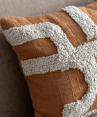 Tufted Abstract Apricot Cushion