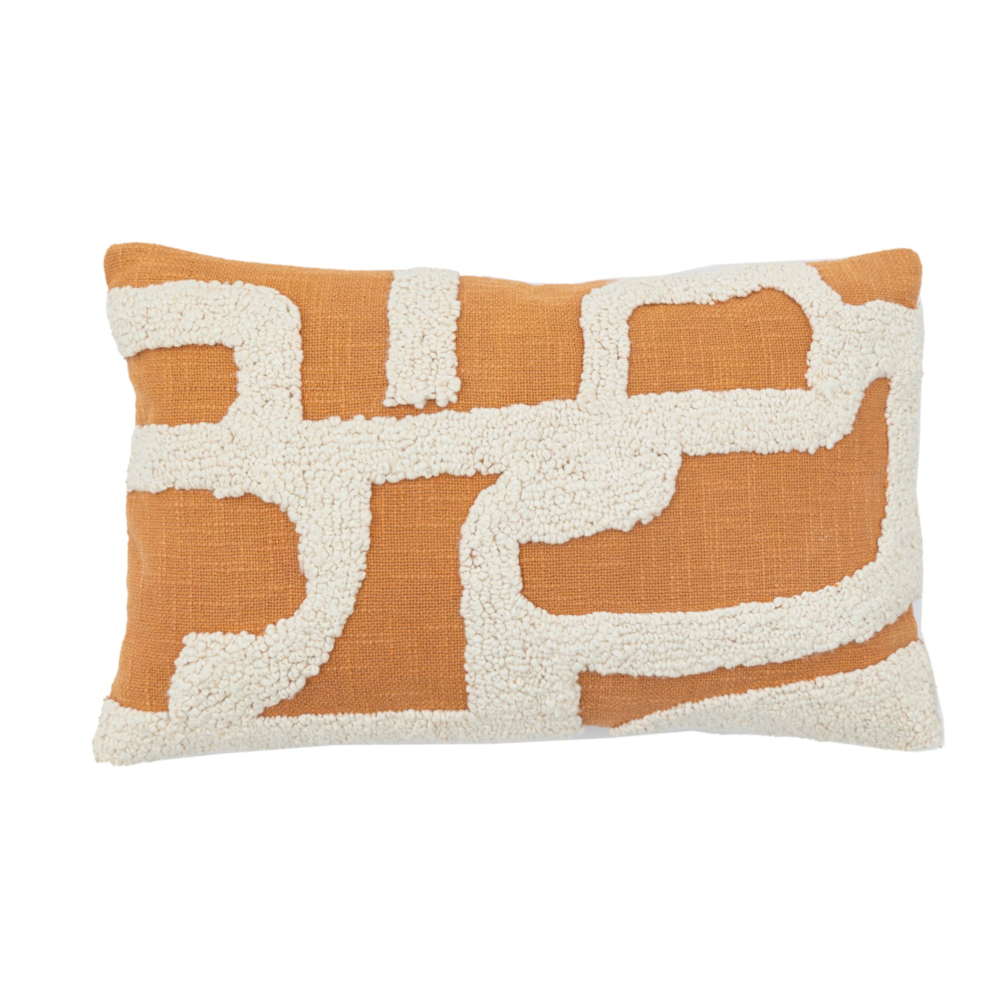 Tufted Abstract Apricot Cushion 1