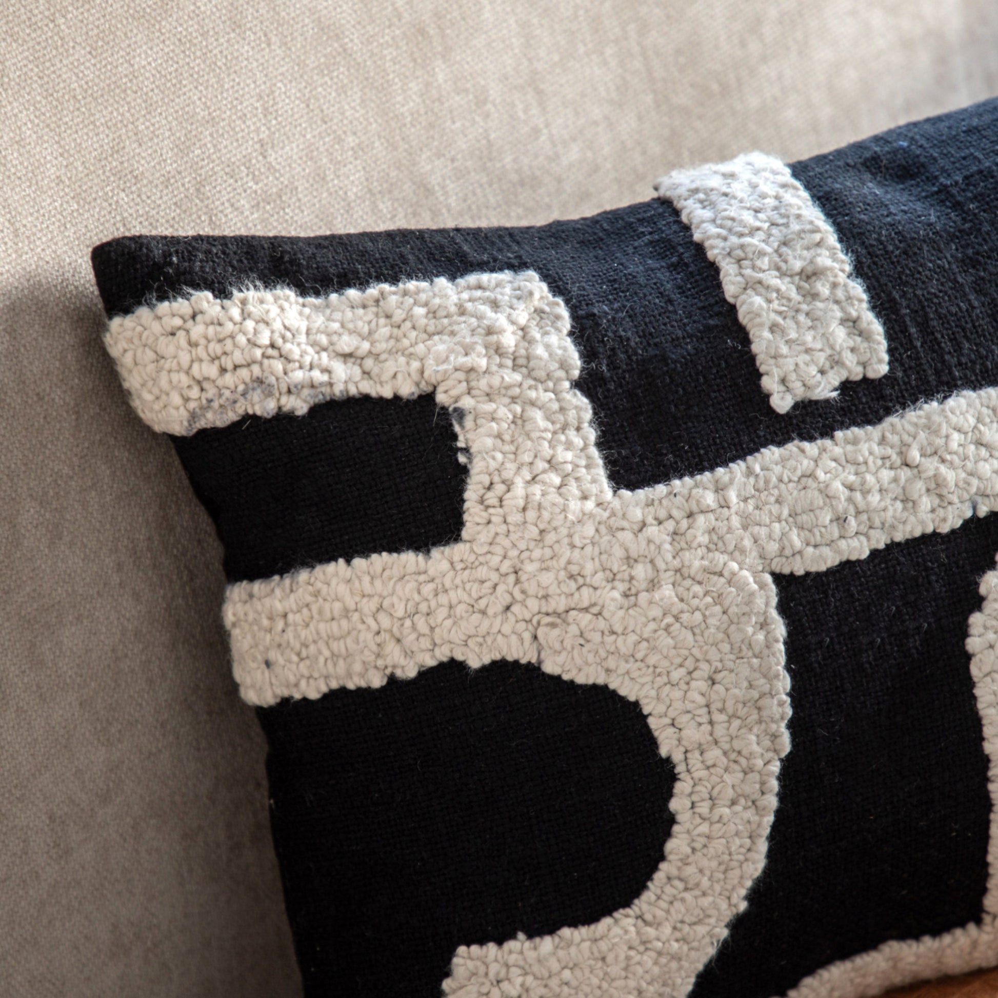 Tufted Abstract Midnight Cushion