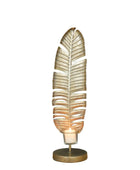 Decorative leaf-shaped lamp on a white background