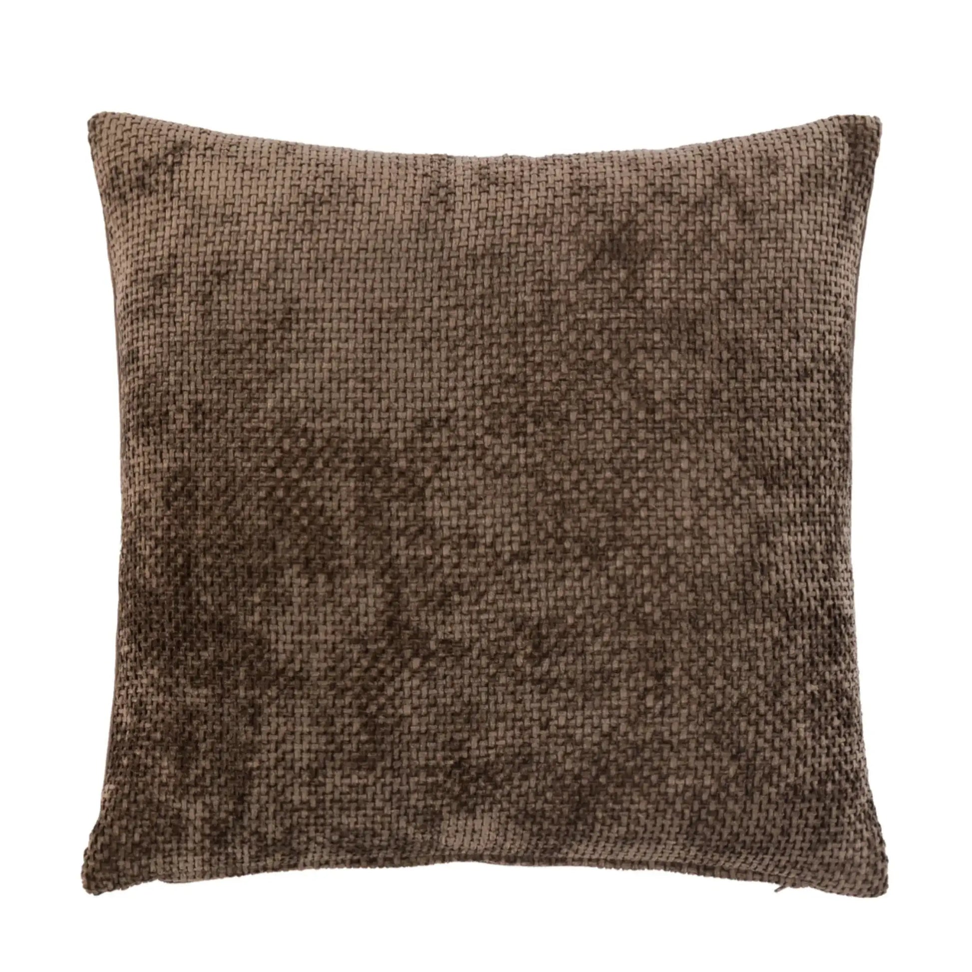 Brown textured pillow on a white background