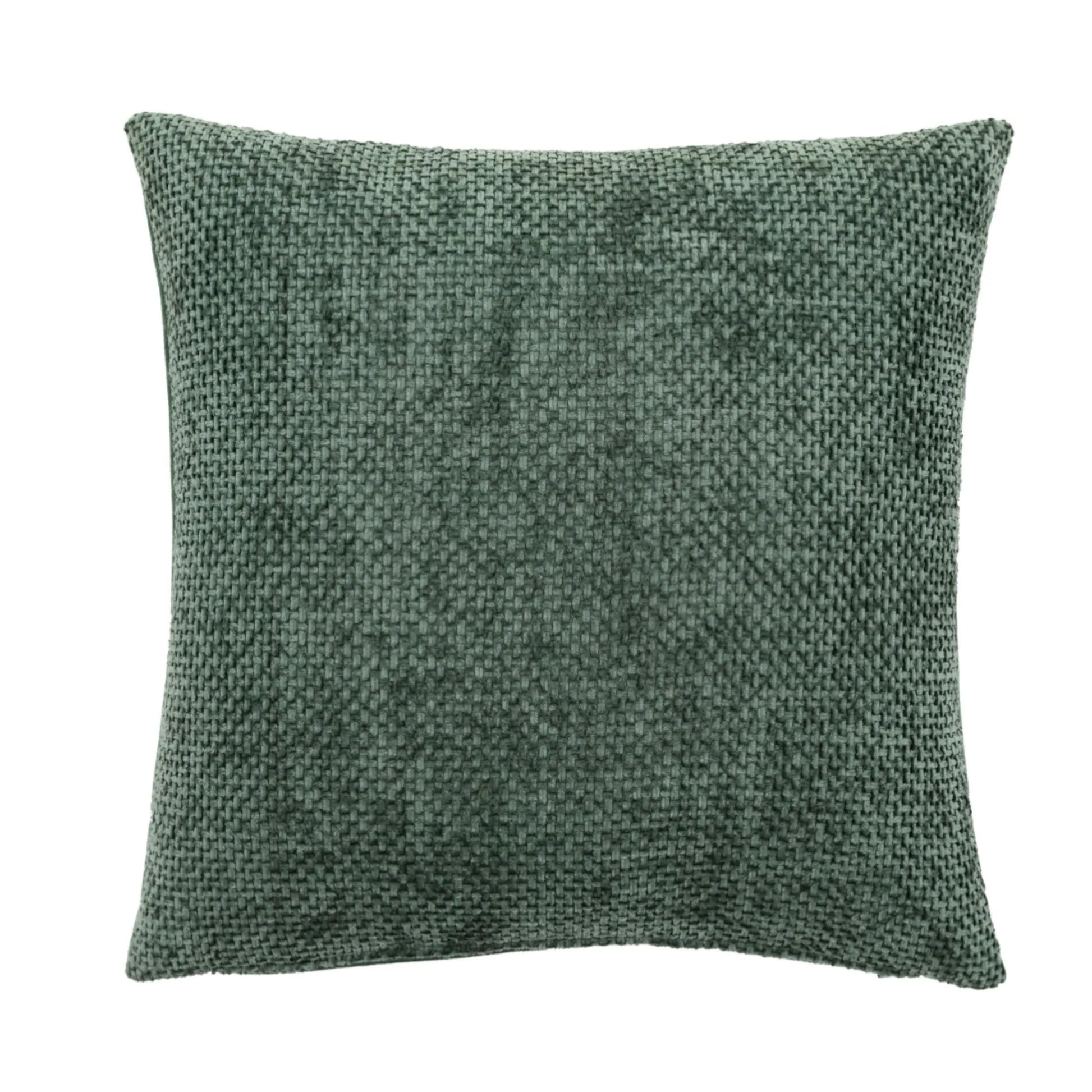 Two Green Chenille Weave Pattern Cushions 1