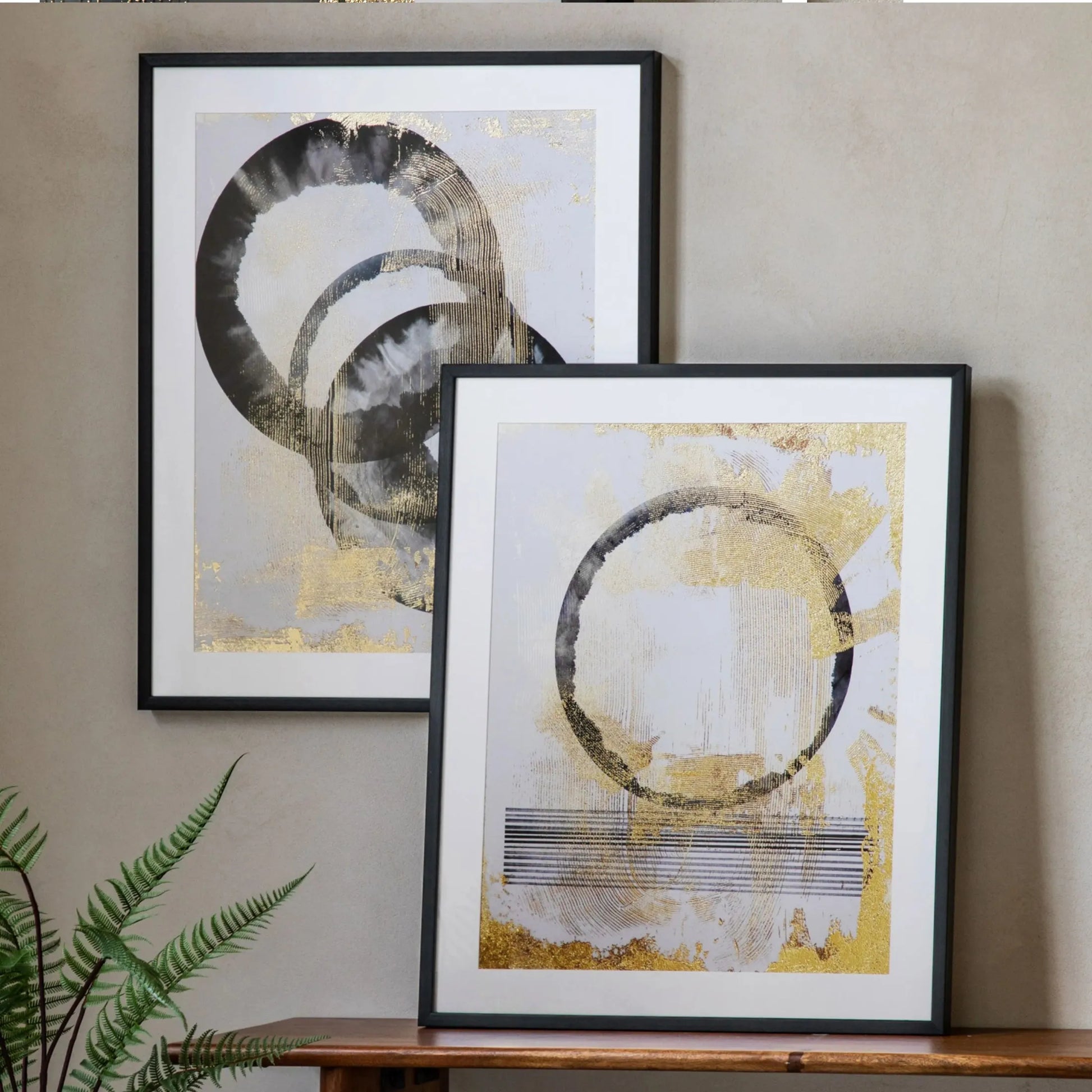 Two Harmonious Circles Framed Print Set 3