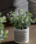 Two Small Faux Potted Eucalyptus in Rustic Pot - The Farthing