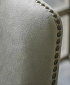 Two Cement Grey Linen Padded Bar Stools 66