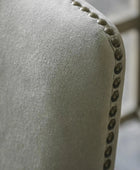 Two Cement Grey Linen Padded Bar Stools 66