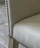 Two Cement Grey Linen Padded Bar Stools 555