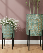 Verdigris Gold Raised Plant Pot Set